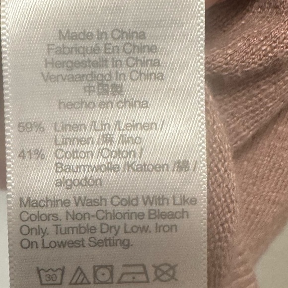 Madewell women’s small solid linen pink sweater - Picture 3 of 6